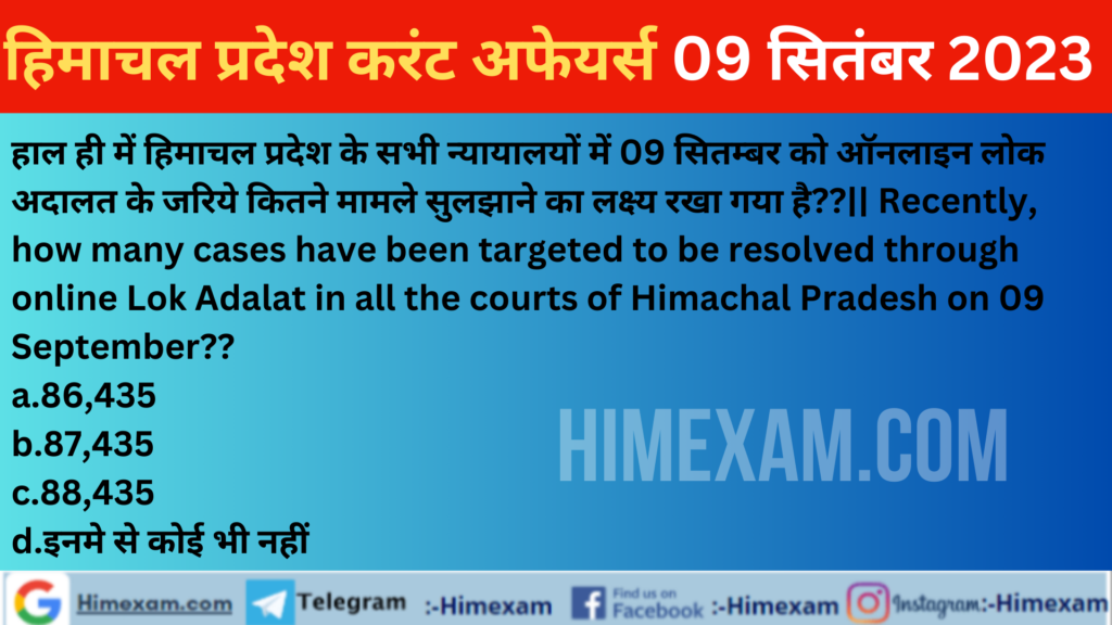 Daily HP Current Affairs 09 September 2023 Himexam