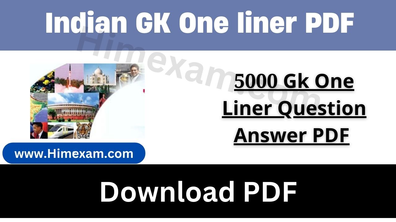 5000+ Gk One Liner Question Answer PDF