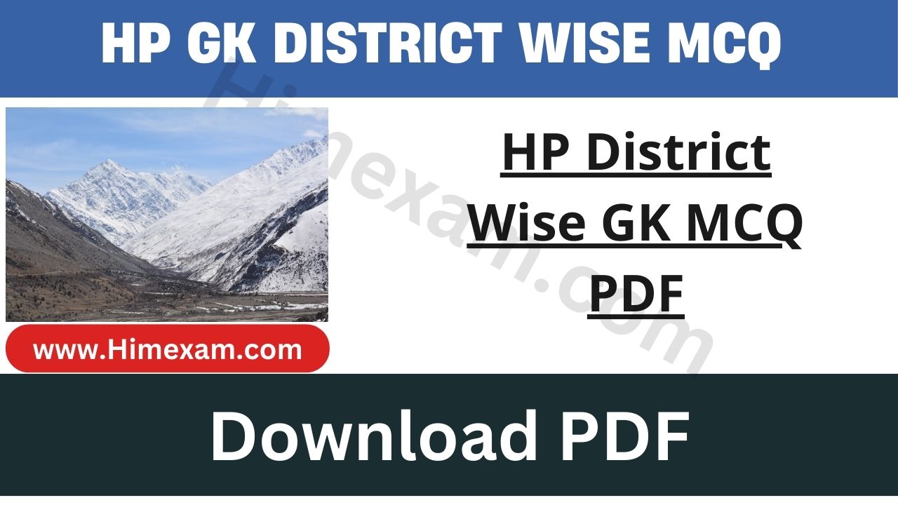 HP District Wise GK MCQ PDF