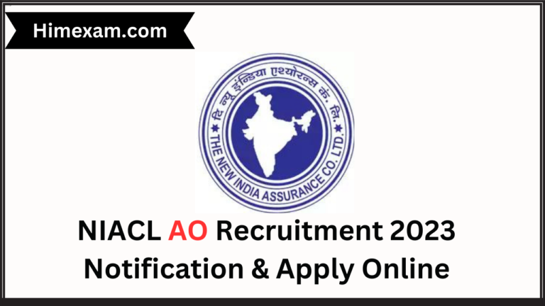 NIACL AO Recruitment 2023 Notification & Apply Online