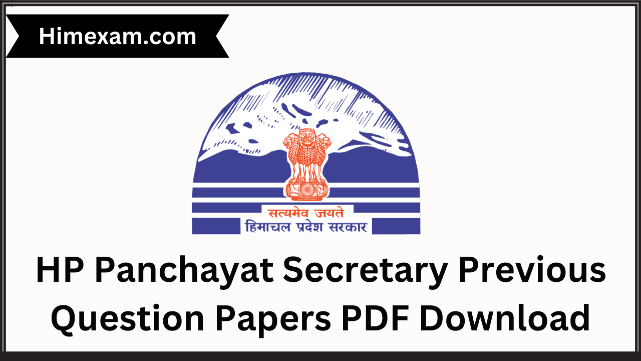 HP Panchayat Secretary Previous Question Papers PDF Download
