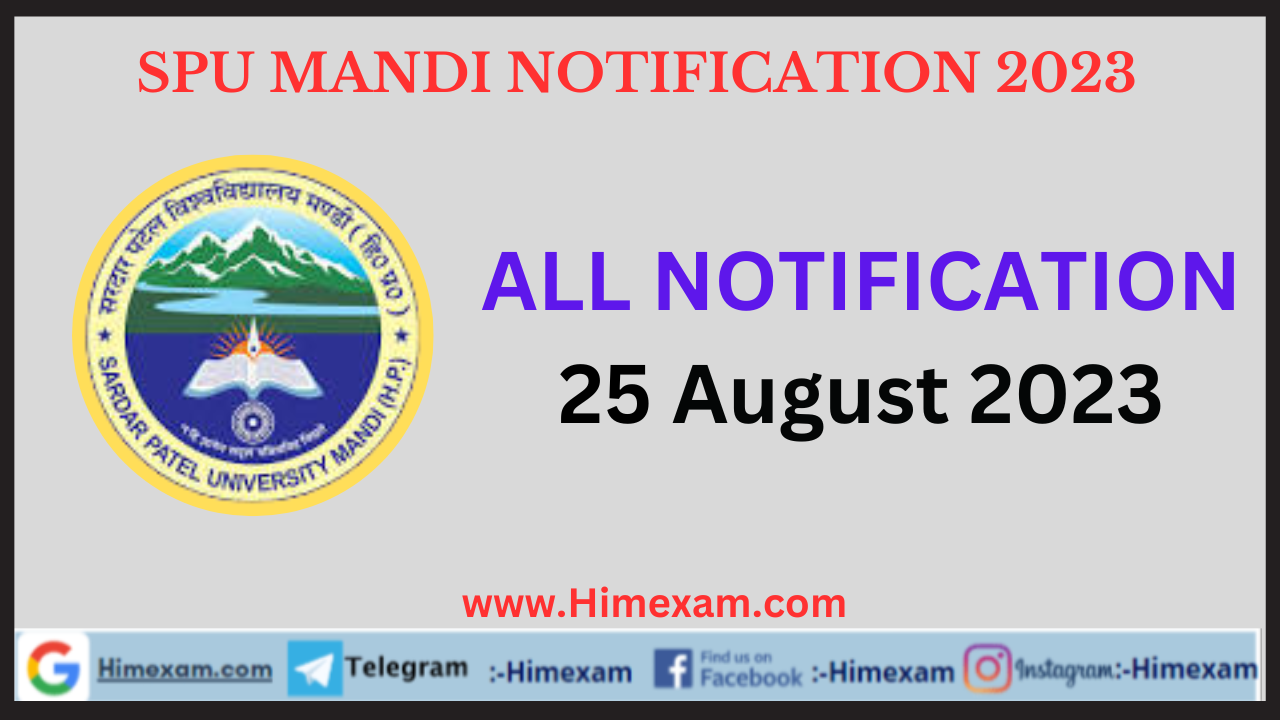 SPU Mandi All Notifications 25 August 2023