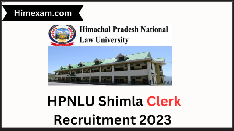 HPNLU Shimla Clerk Recruitment 2023