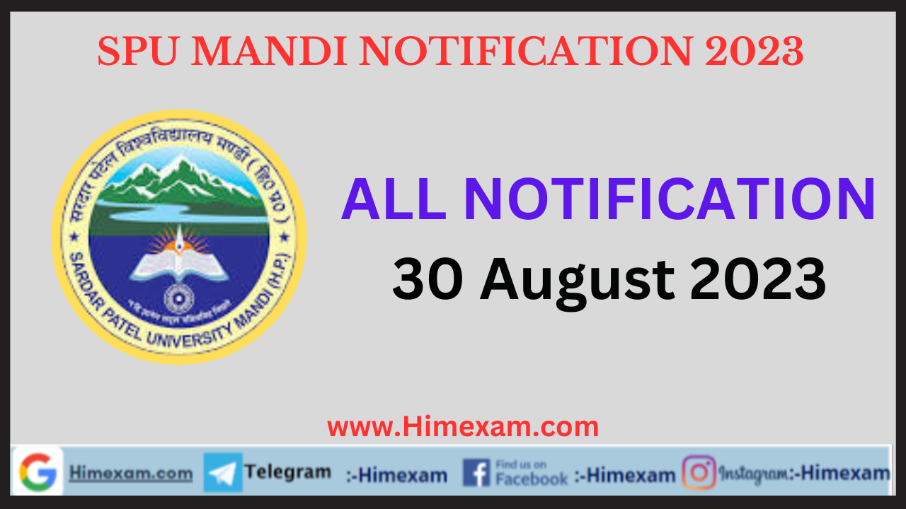 SPU Mandi All Notifications 30 August 2023