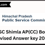 HPPSC Shimla AP(CC) Botany Revised Answer key 2023