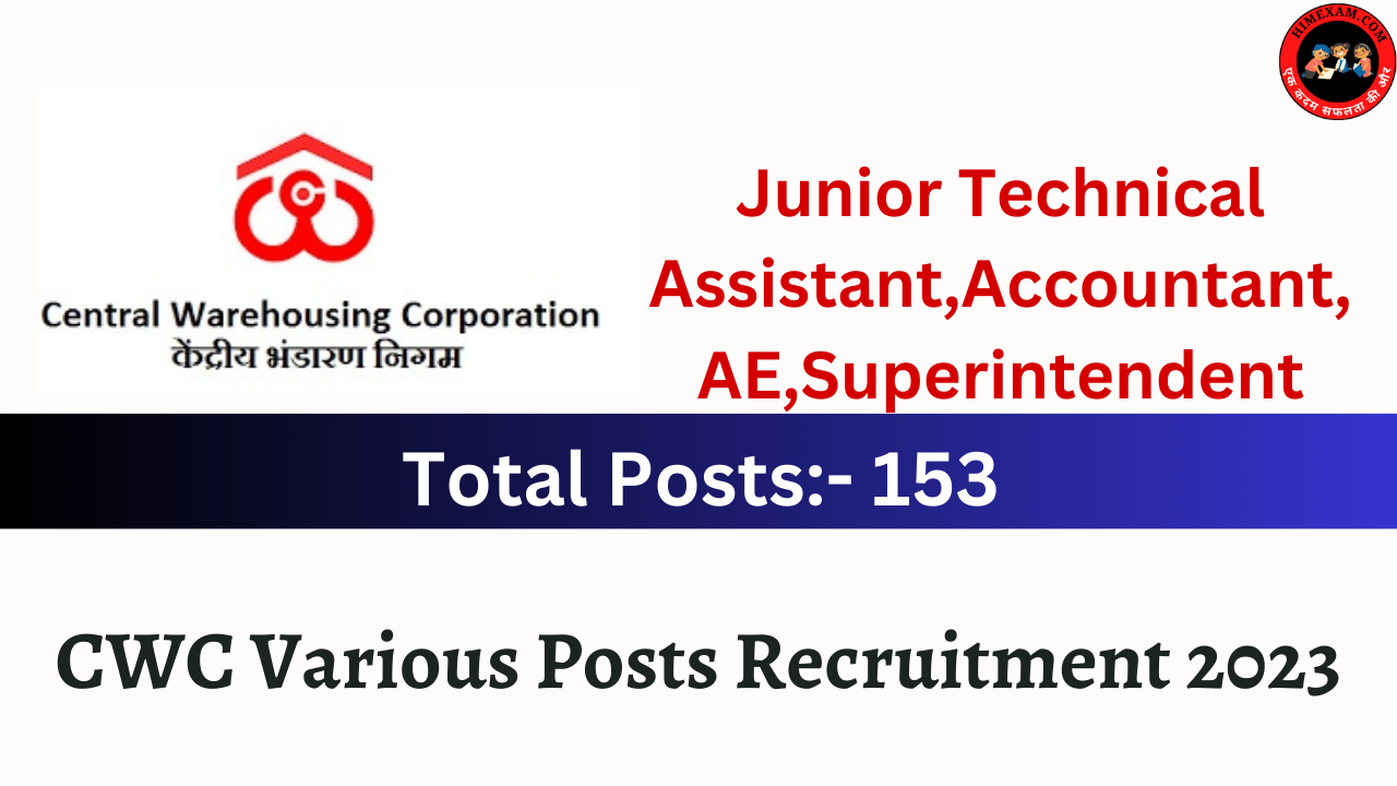 CWC Various Posts Recruitment 2023 Notification & Apply Online