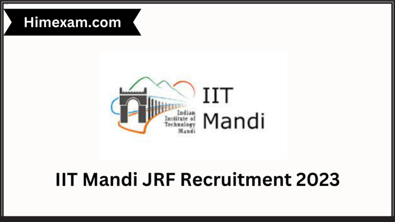 IIT Mandi JRF Recruitment 2023