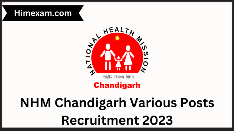 NHM Chandigarh Various Posts Recruitment 2023