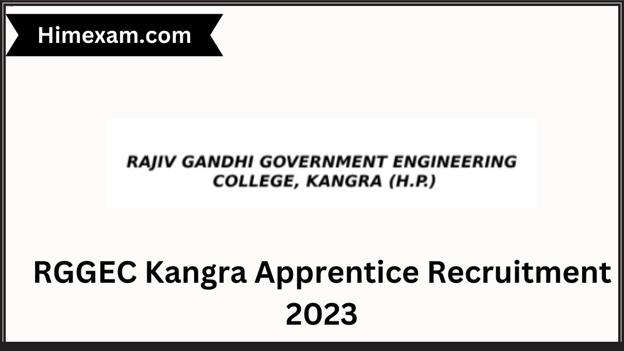 RGGEC Kangra Apprentice Recruitment 2023