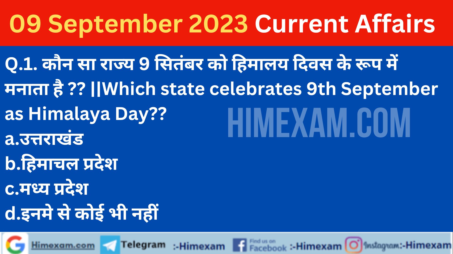 Daily Current Affairs 09 September 2023