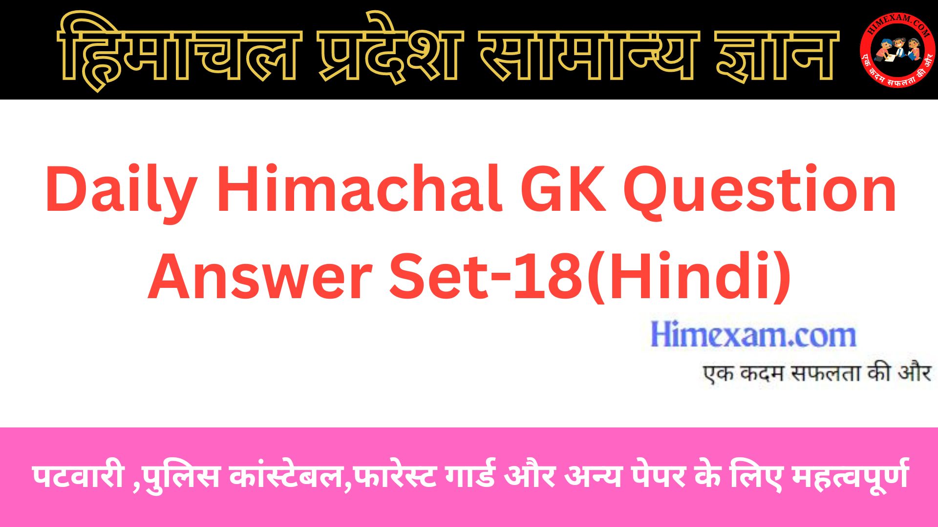 Daily Himachal GK Question Answer Set-18(Hindi)