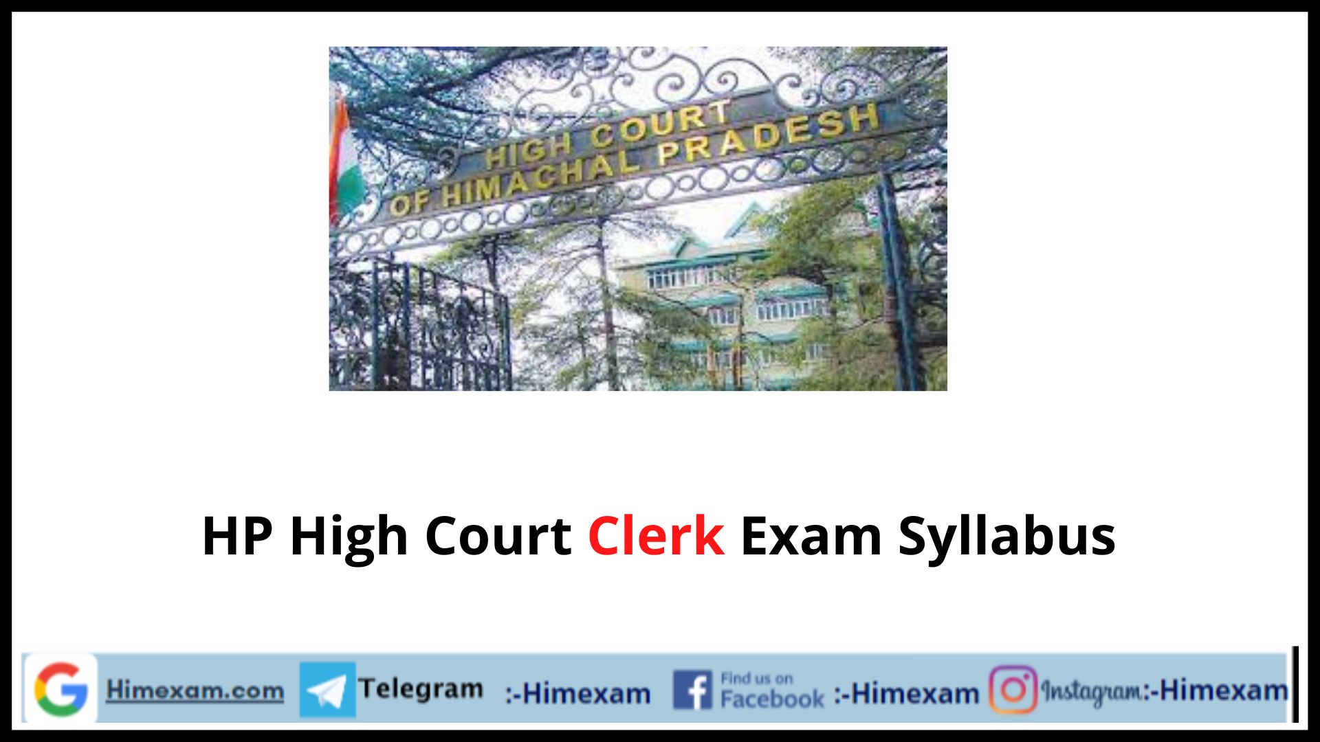 HP High Court Clerk Exam Syllabus
