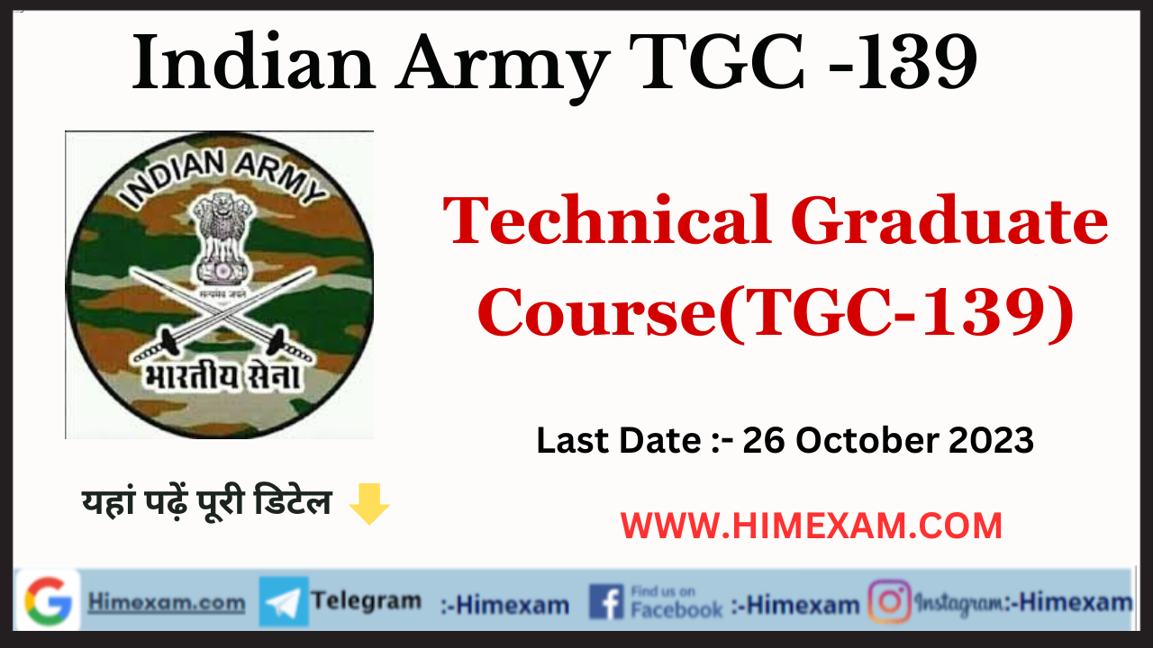 Indian Army TGC-139 Recruitment 2023 Notification & Apply Online