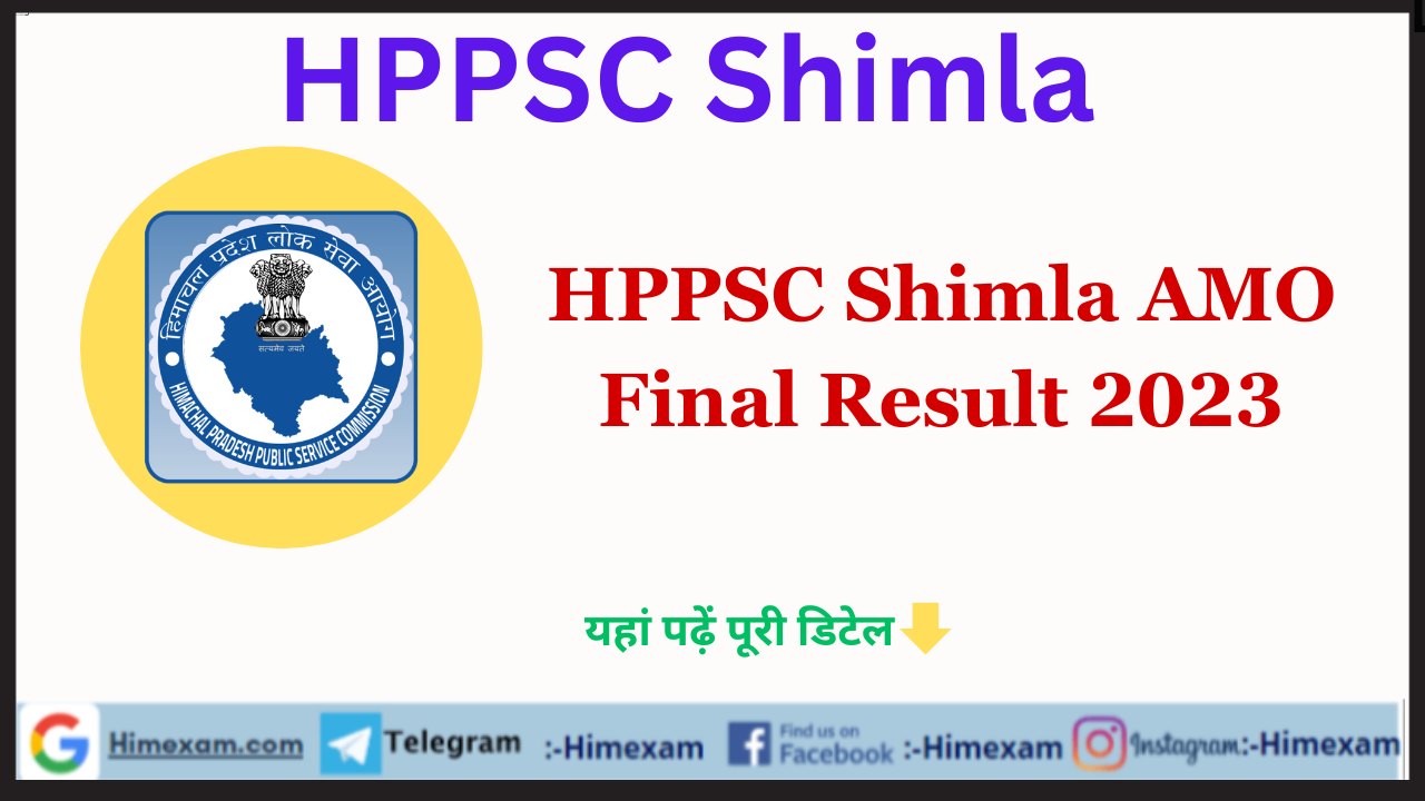 HPPSC Shimla AMO Final Result 2023