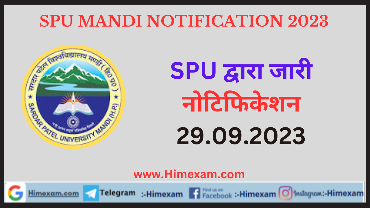 SPU Mandi All Notifications 29 September 2023