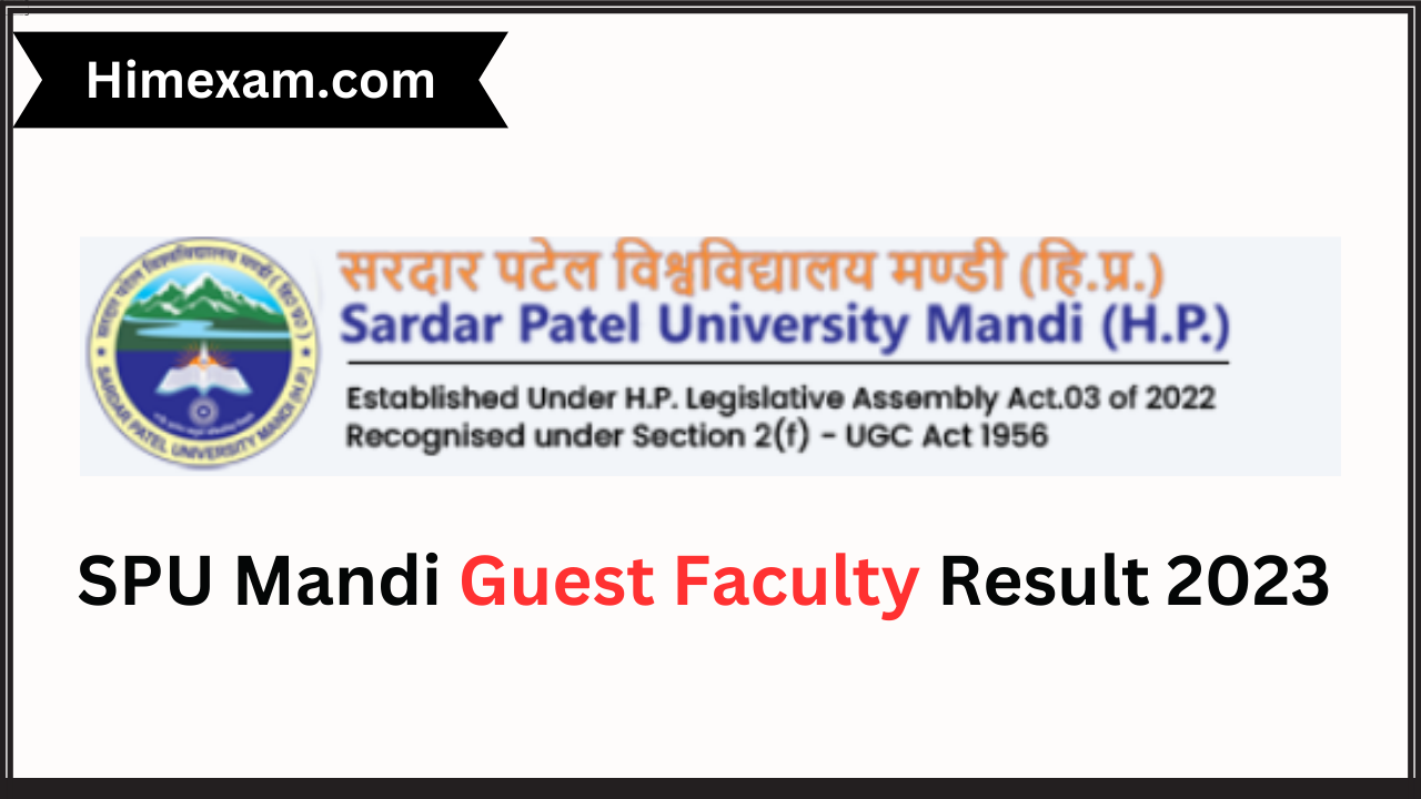 SPU Mandi Guest Faculty Result 2023