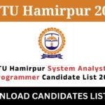 HPTU Hamirpur System Analyst and Programmer Candidate List 2025