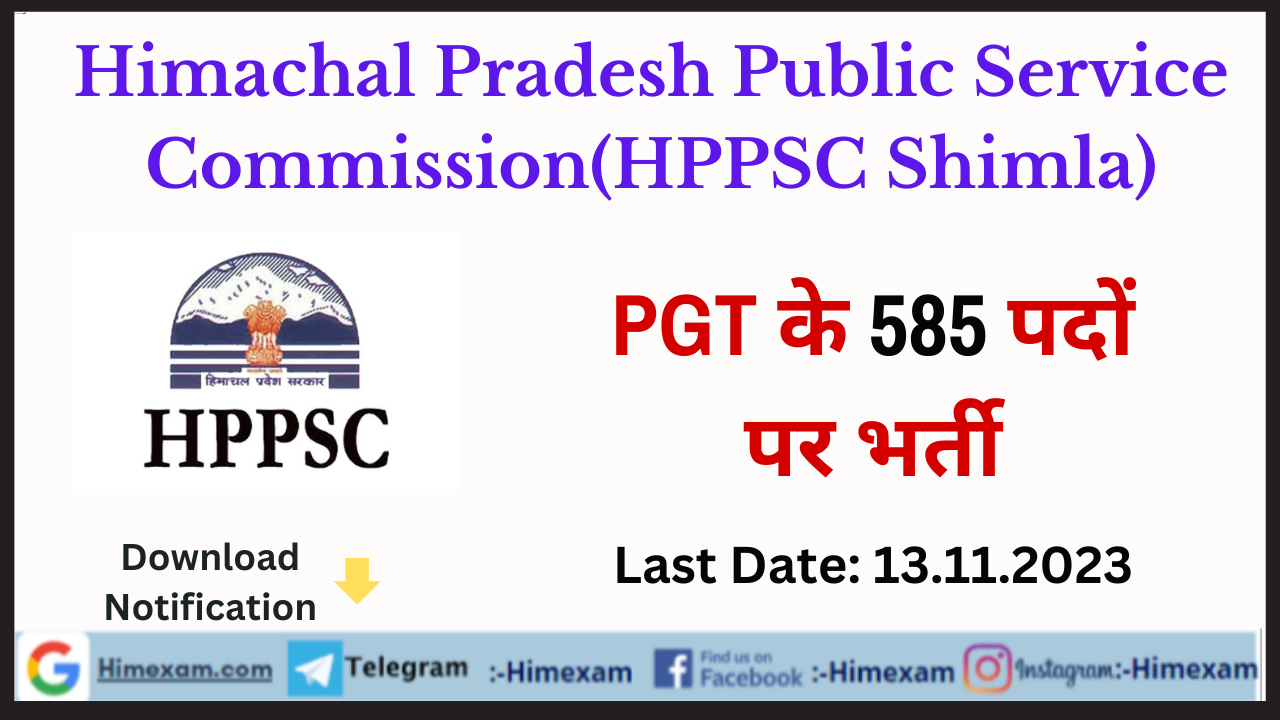 HPPSC Shimla PGT Recruitment 2023
