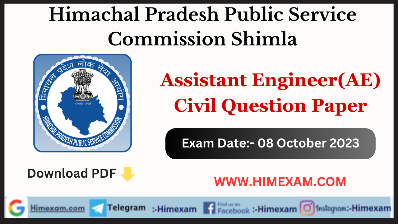 HPPSC AE(Civil) Question Paper Held On 08 October 2023