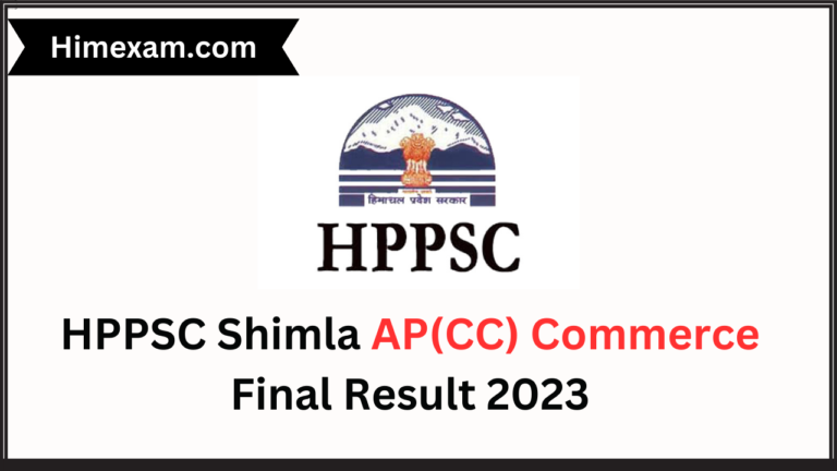 HPPSC Shimla AP(CC) Commerce Final Result 2023