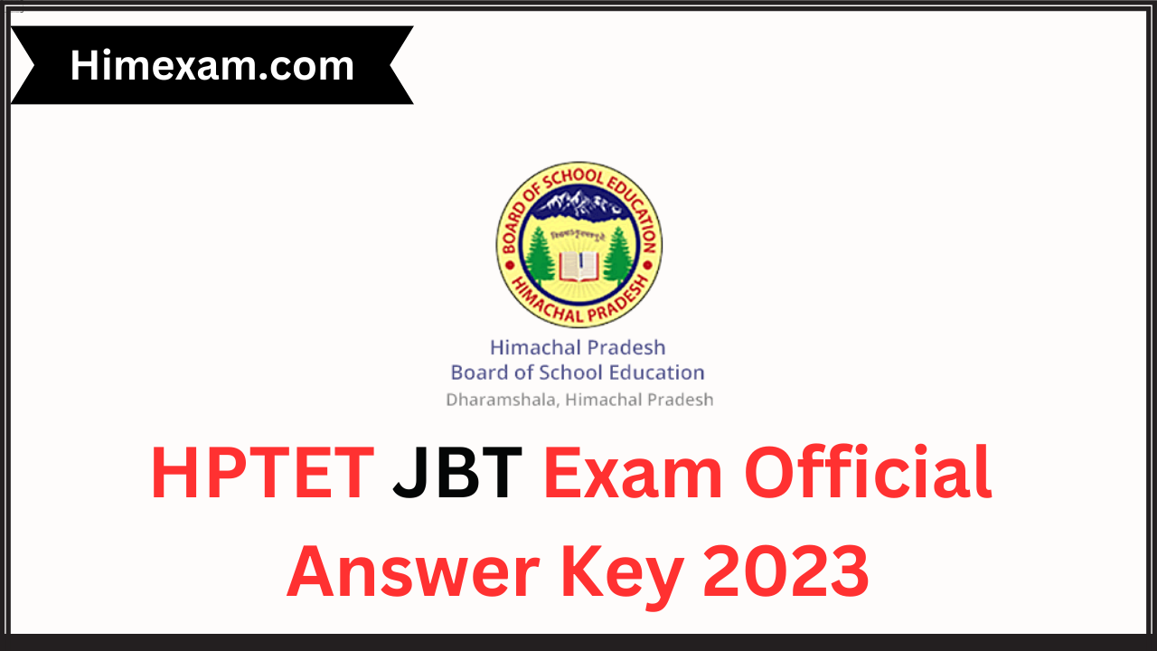 HPTET JBT Exam Official Answer Key 2023