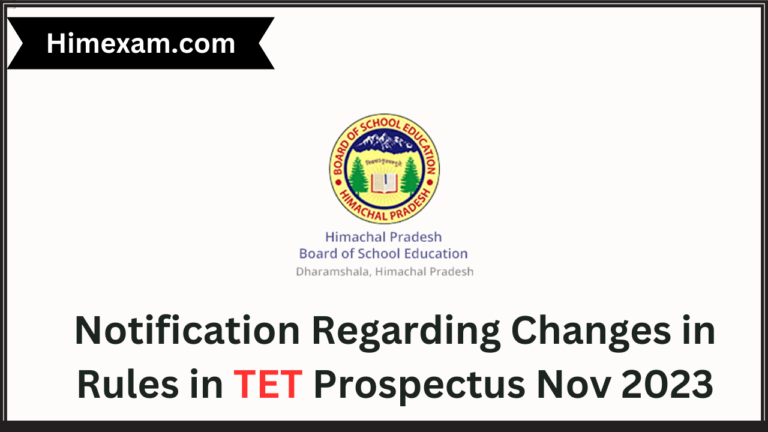 Notification Regarding Changes in Rules in TET Prospectus Nov 2023