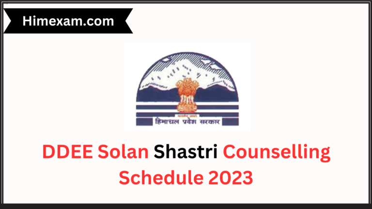 DDEE Soaln Shastri counselling Schedule 2023