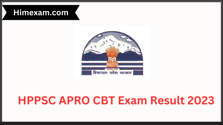 HPPSC APRO CBT Exam Result 2023