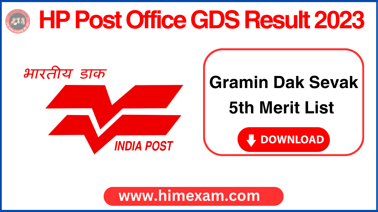 HP Post Office GDS 5th Merit List 2023