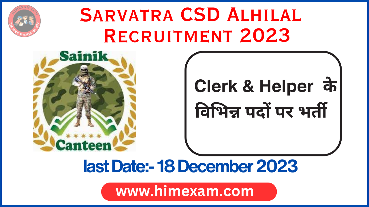 Sarvatra CSD Alhilal Clerk & Helper Recruitment 2023