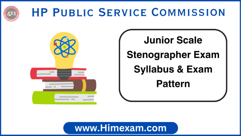 HPPSC Junior Scale Stenographer Exam Syllabus