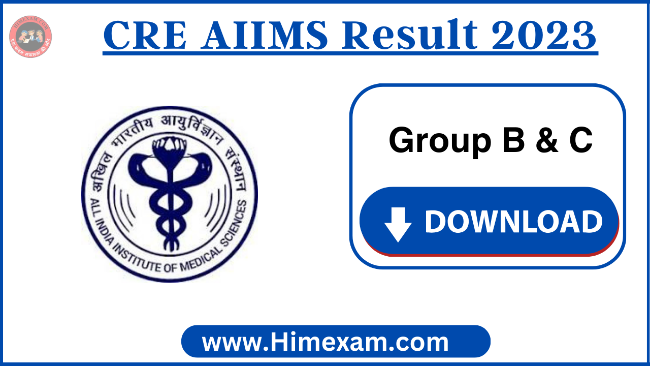 CRE AIIMS Result 2023 (3036 Post) Group B & C All India Common Recruitment Exam