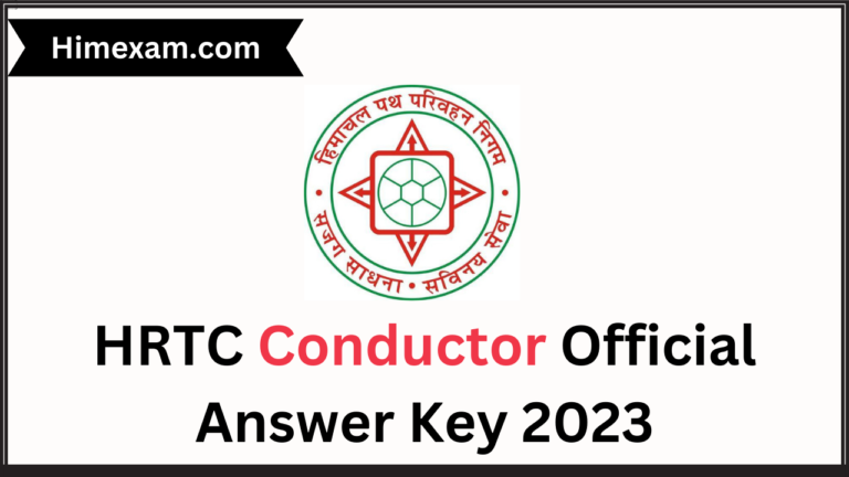 HRTC Conductor Official Answer Key 2023