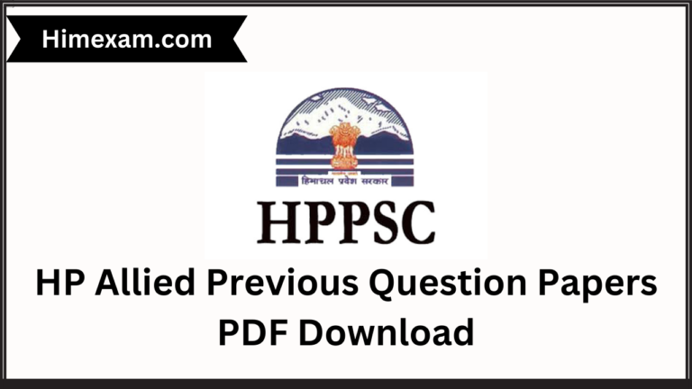 HP Allied Previous Question Papers PDF Download