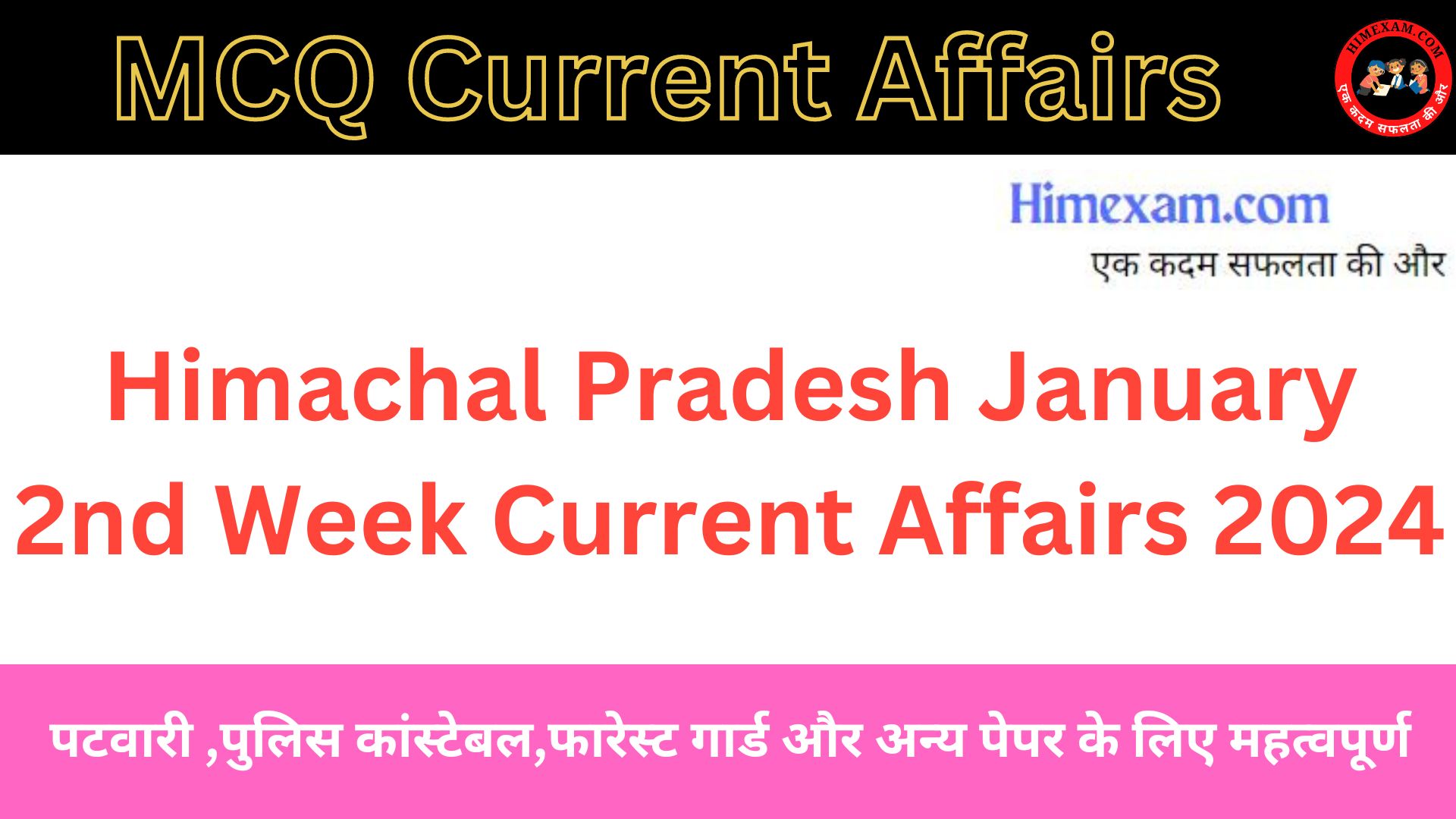 Himachal Pradesh January 2nd Week Current Affairs 2024