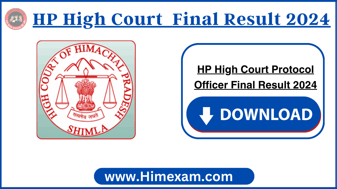 HP High Court Protocol Officer Final Result 2024