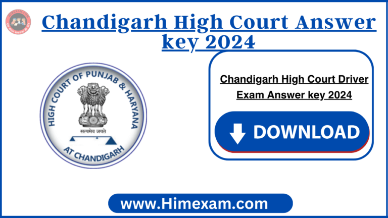 Chandigarh High Court Driver Exam Answer key 2024