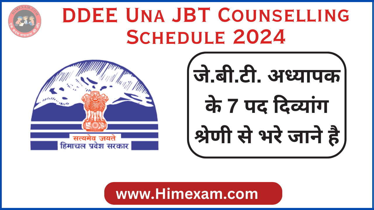 DDEE Una JBT Counselling Schedule 2024