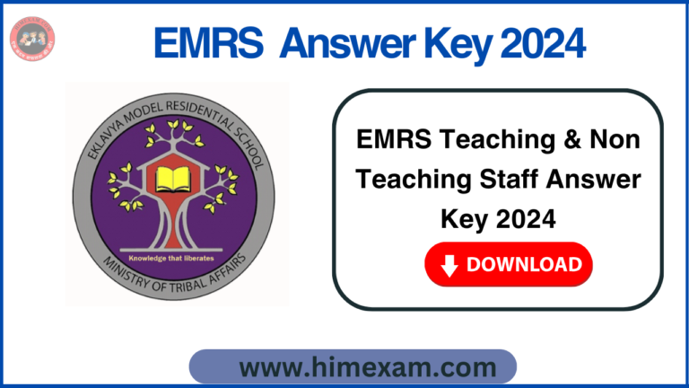 EMRS Teaching & Non Teaching Staff Answer Key 2024