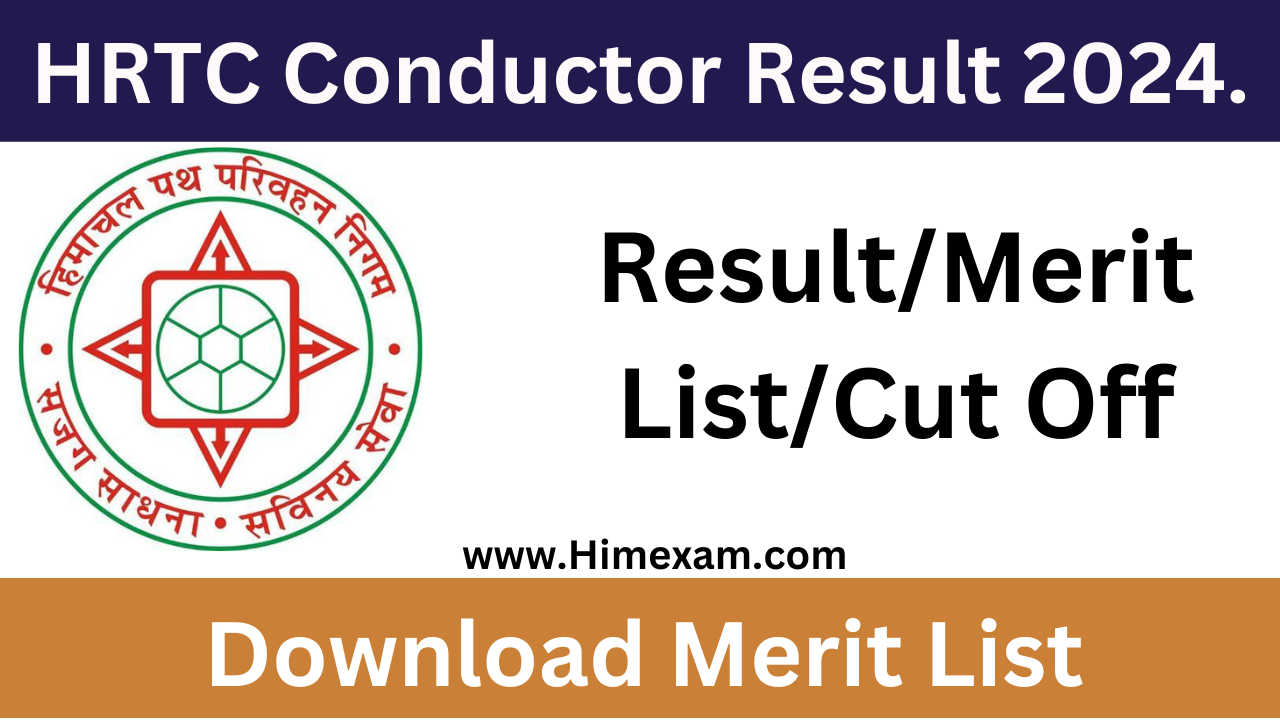 HRTC Conductor Result 2024 @ Download Merit List & Cut off Marks PDF