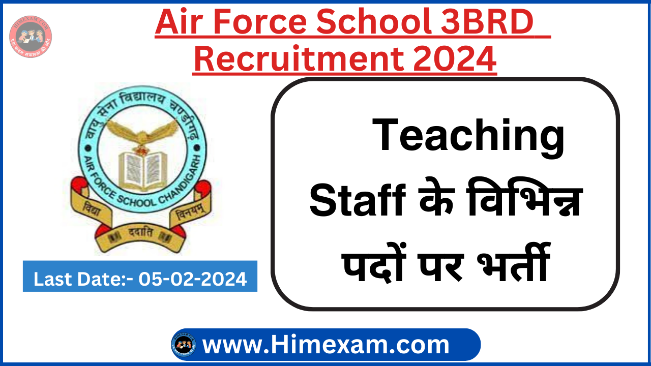 Air Force School 3BRD Teaching Staff Recruitment 2024
