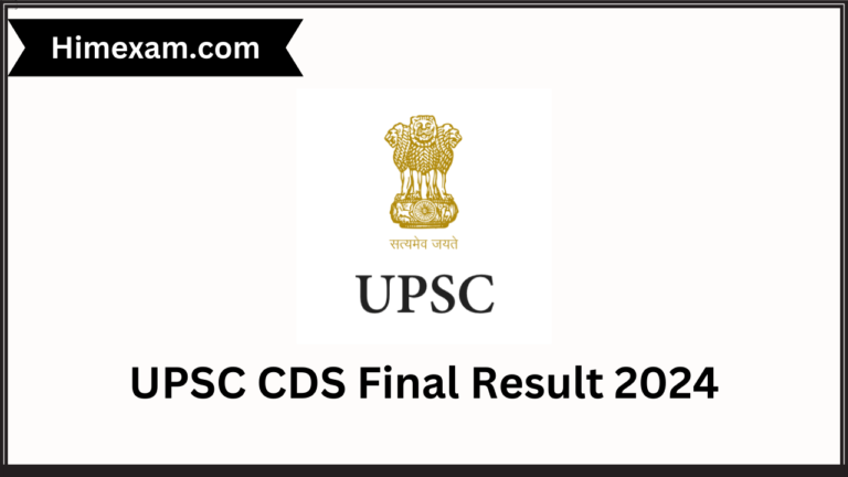 UPSC CDS Final Result 2024