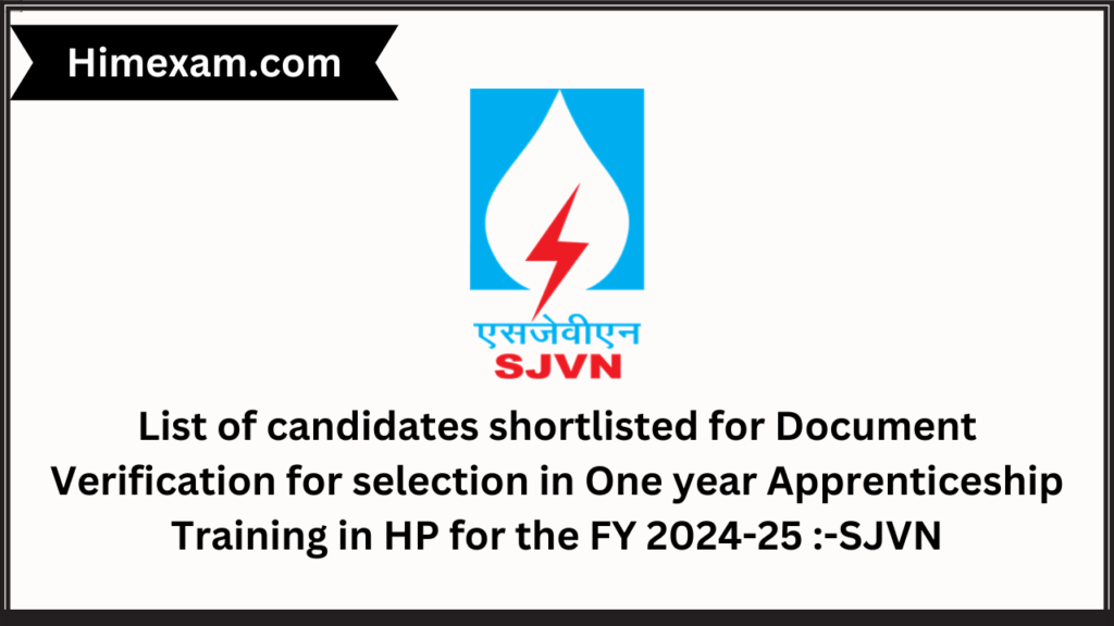 List of candidates shortlisted for Document Verification for selection ...