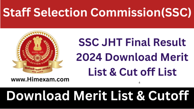 SSC CHSL Final Result 2024 Download Merit List & Cut off List