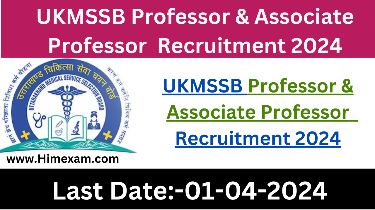 UKMSSB Professor & Associate Professor Recruitment 2024 Notification Out