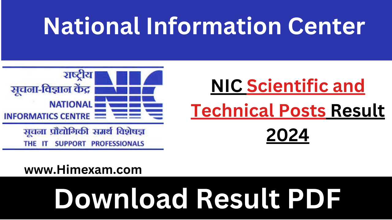 NIC Scientific and Technical Posts Result 2024
