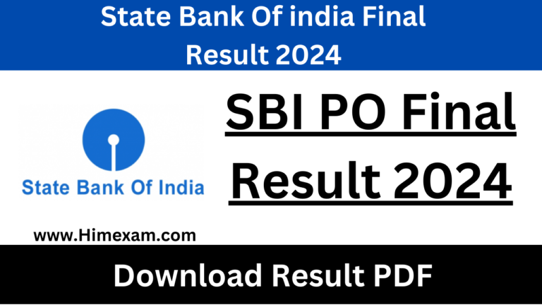 SBI PO Final Result 2024