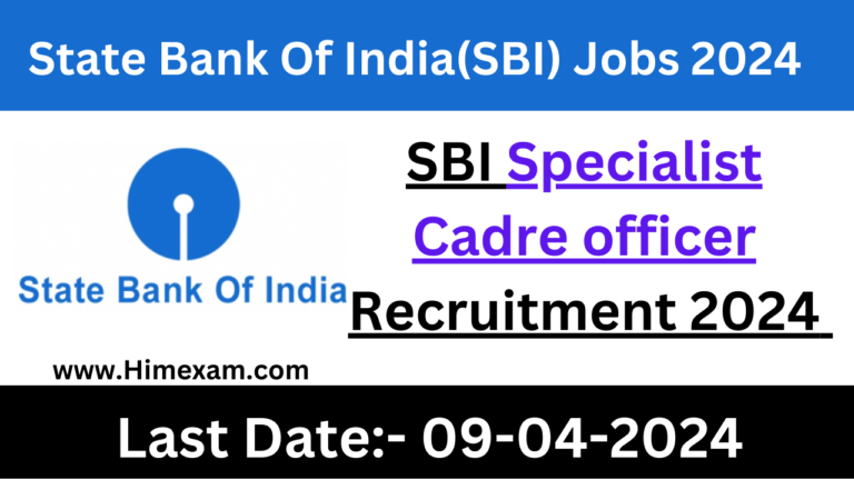 SBI Specialist Cadre officer Recruitment 2024