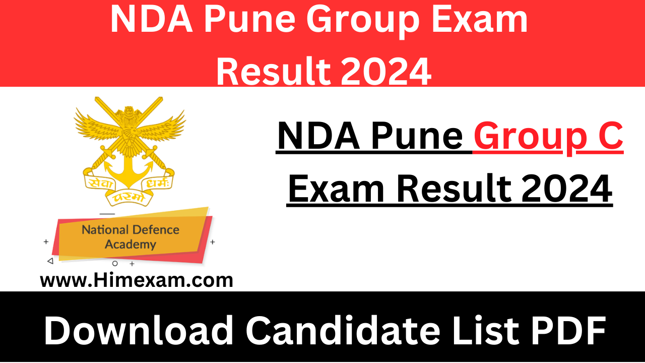 NDA Pune Group C Exam Result 2024