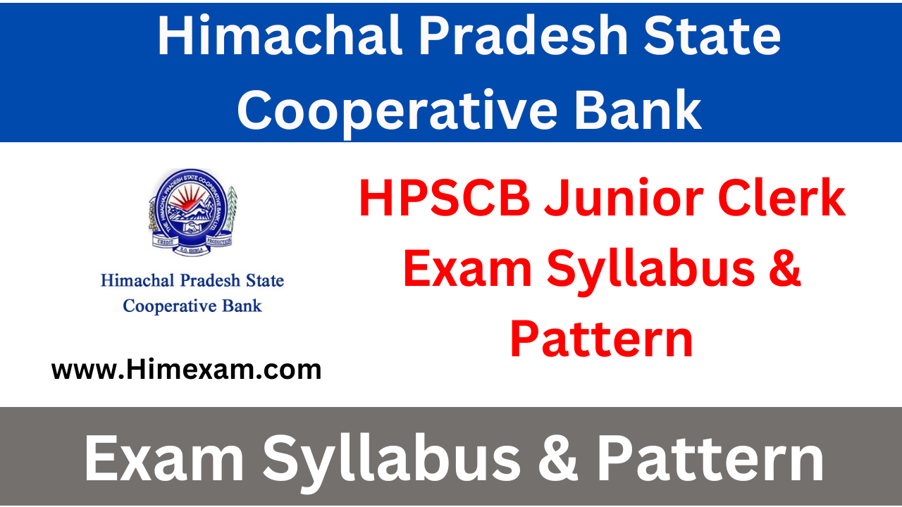 HPSCB Junior Clerk Exam Syllabus & Pattern